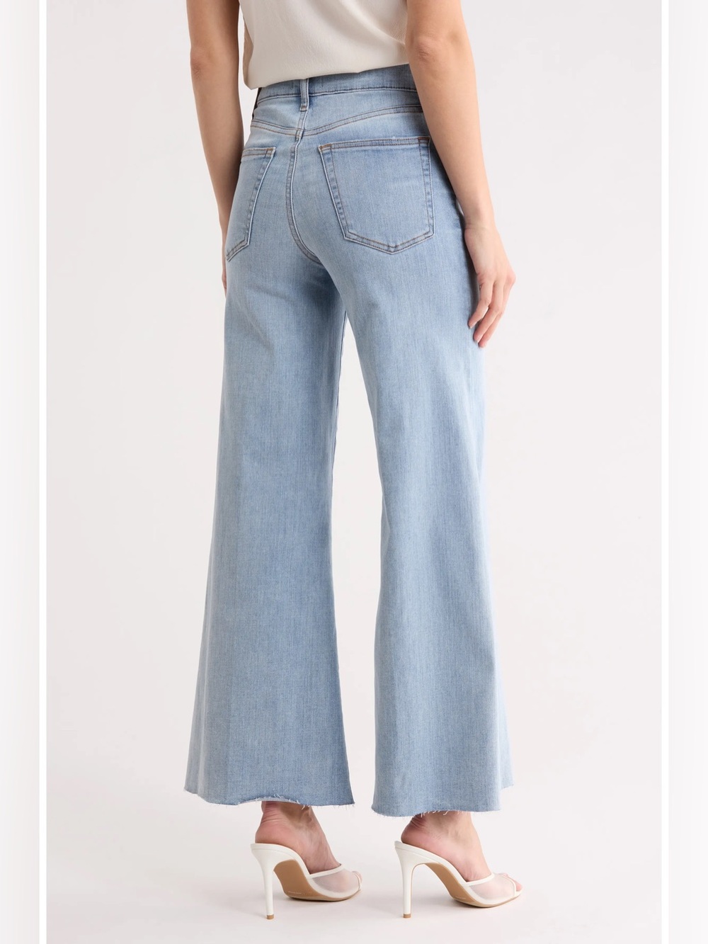 Frame Palazzo Crop Cutoff Jeans in Temper Raw After color - Picture 2 of 7